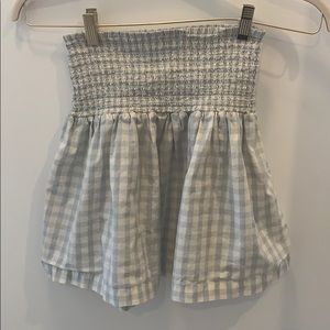 Ganni blue and white check skirt